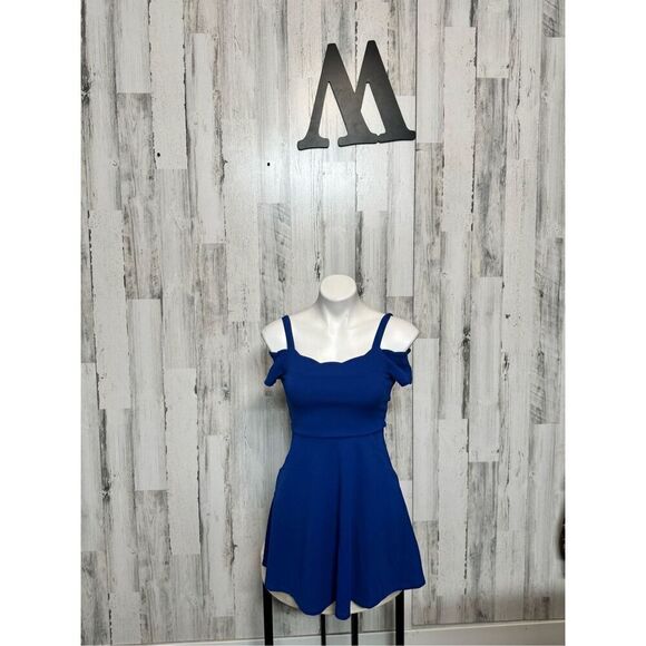 Rare editions blue fit and flare dress size Med - Picture 2 of 10